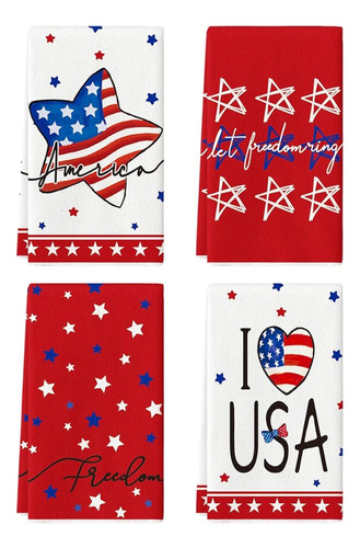 Artoid Mode American Flag Stars 4th Of July Kitchen Towels D