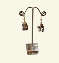 Comprar Aros Y Anillo Hecho A Mano Baño Oro Con Piedras Ojo De Tigre