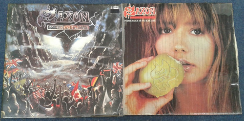 2 Vinilos Saxon 86/87 Ed Urug Y Venez.