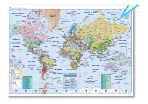 2 Mapas Escolares N°6 Planisferio Político Y Físico Político