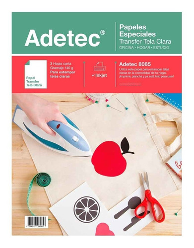 Papel Transfer Para Telas Claras  3 Hojas Adetec