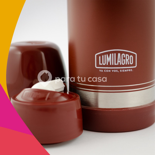 Termo Lumilagro Luminox Color De Acero Inoxidable 1lt