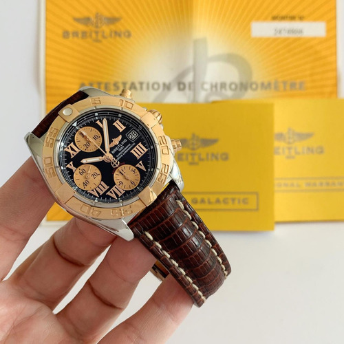 Breitling Chronomat Cockpit Ouro Rosé & Aço 39mm Completo