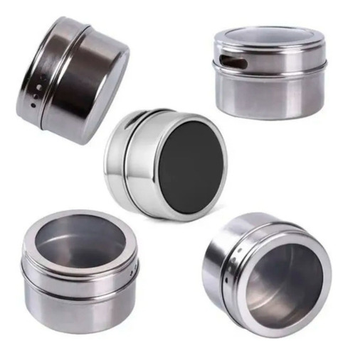 Porta 3 Condimentos Temperos Magnético Em Aço Inox