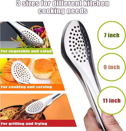 Pinzas De Cocina De Acero Inoxidable Para Ensaladas, Pinzas