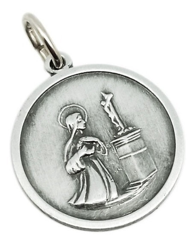 Medalla Santa Rita - Grabado + Cadena - 20mm/al