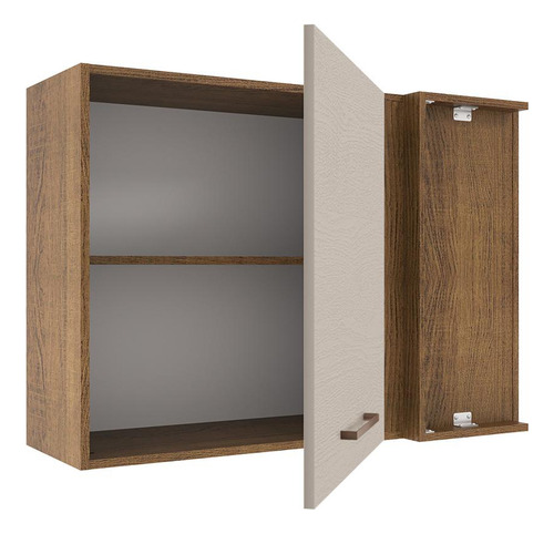 Armário Aéreo De Canto 1 Porta Rustic/crema Agata Madesa