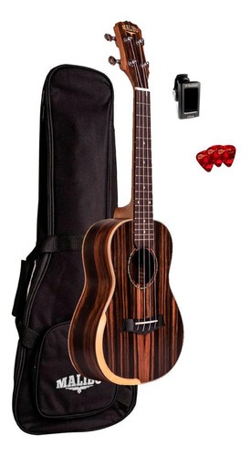 Kit Ukulele Malibu Concert 23esc Ebano Tobaco Com Bag Afinad