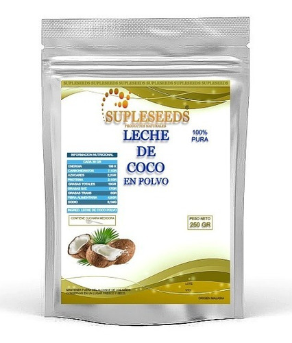 Leche De Coco En Polvo Pura X 250 Gr