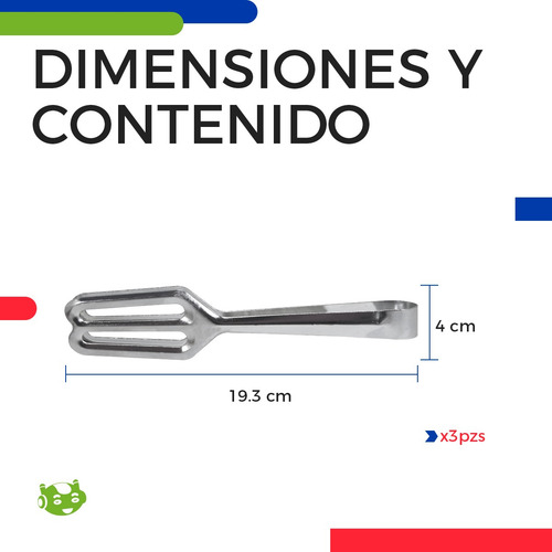 3 Pinzas De Cocina Ergonómicas Acero Inoxidable Chefs Pan