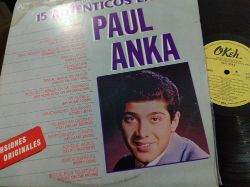 Disco Lp De Vinil O Acetato  Paul Anka 15 Autenticos Exitos