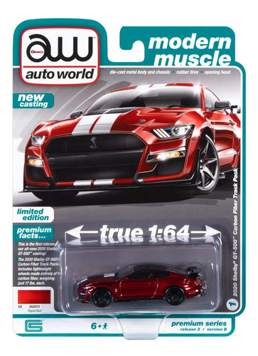 Auto World -awsp Shelby Gt Riel Fibra Carbono Raya Black