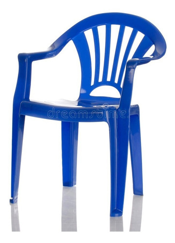 Silla Niño Plasticas Apilables C/apoya De Plástico Azules