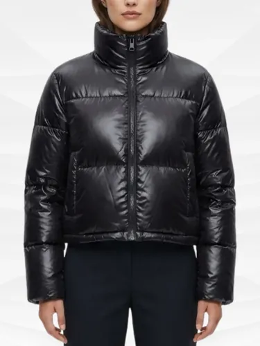 Jaqueta Puffer Cropped Feminina Sem Capuz Bobojaco Premium ​Preto G
