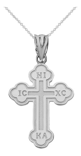 Collar Con Colgante De Cruz Ortodoxa Oriental Ic Xc Nika De 