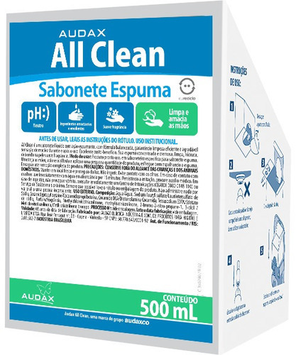 All Clean Sabonete Espuma - 500ml - Audaxco