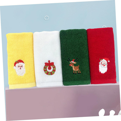 6 Piezas Toalla De Navidad Toallas De Mano De Algodón