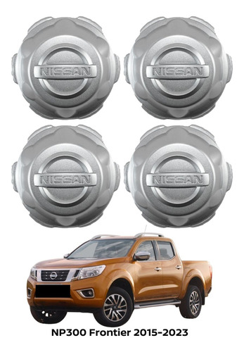 Kit 4pz Tapones Grises Np300 Frontier 2015-2023 Nissan