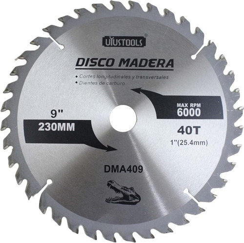 Disco De Sierra 9'' X 40t Para Madera Uyustools Dma409