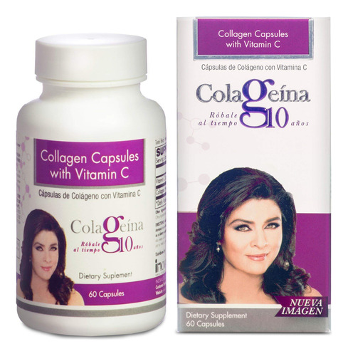 Colageina 10 Capsulas De Colageno Hidrolizado Con Vitamina C