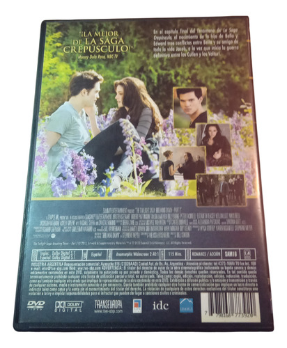 Crepusculo Amanecer Parte 2 Dvd (Usado)