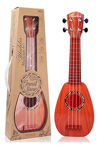 Juguete De Guitarra Ukelele De 17 Pulgadas Para Ninos, 4 Cue