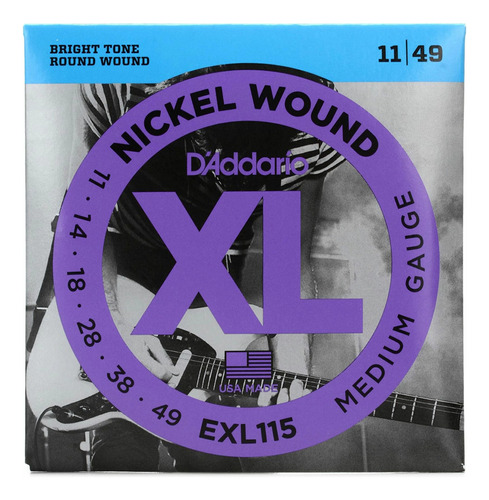 Encordado D'addario Guitarra Eléctrica Exl115 Cuerdas 0.11 