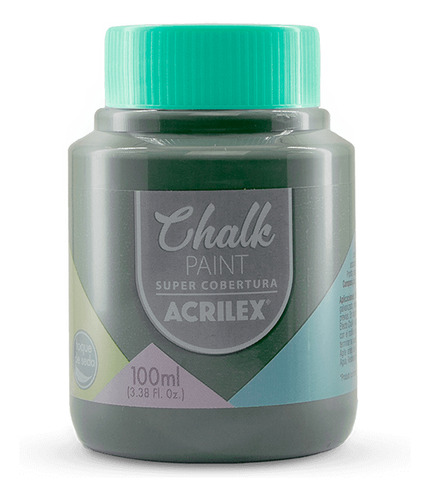 Tina Chalk Acrilex 100ml Super Cobertura Metal Vidro Madeira Cor Cimento - 842