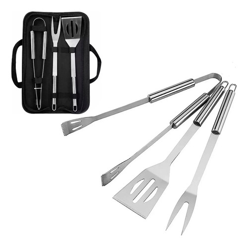 Set Parrillero Juego Asador Kit Asador X4 Combo Con Estuche