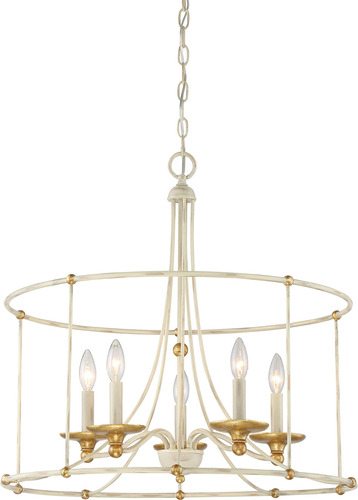 Candelabro Vela Marco Metal 5 Luz 300 Vatio Blanco Granja X