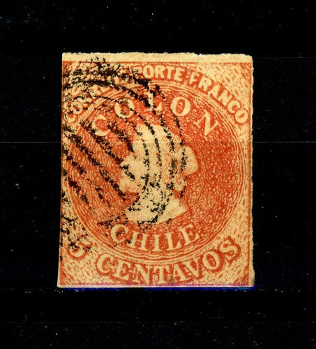 Sellos Postales De Chile. Primera Emisión, Año 1866-67 Nº 13