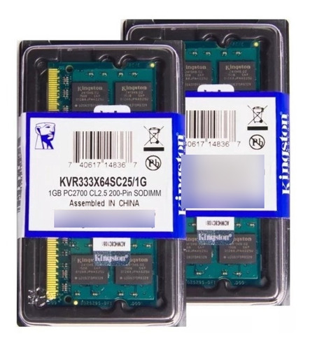 Memória Kingston Ddr1 1gb 333 Mhz Notebook 16 Chips 2.5v 