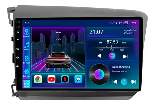Multimidia Civic G9 9p Octacore Carplay 6gb 128gb Adak