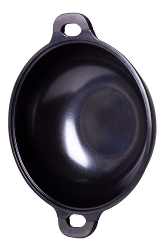 Olla Venice De Mármol Con Tapa Color Negro 36cm