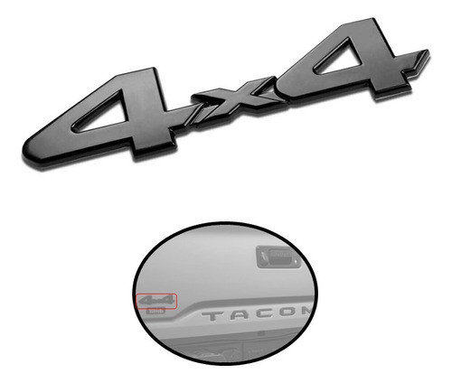 Cubierta Para Emblema 4x4 Tacoma Negro Mate Tipo Nuevo