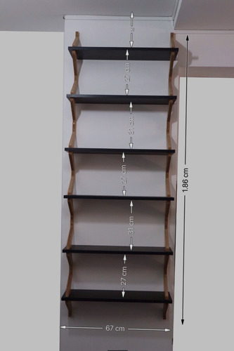 Imagen 6 de 7 de Estanteria De Pared Diseño Nordico Original 1,86 De Altura.