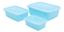 Comprar Set 3 Herméticos Plástico Contenedor Taper Apto Frezer Micro