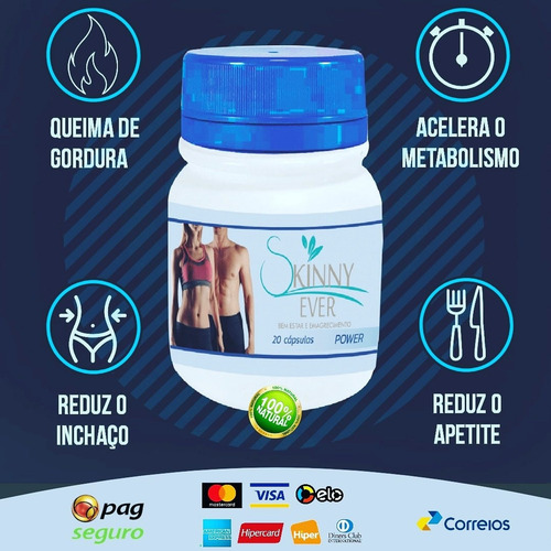 Imagem 4 de 10 de Skinny Ever Azul 20 Cápsulas