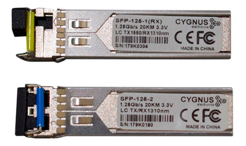 Modulo Sfp 2x Fibra Lc 1.25g Tx/rx 1310nm X Unidad Cygnus