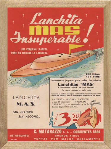 Juguetes Lanchita , Cuadro, Publicidad, Poster       M685