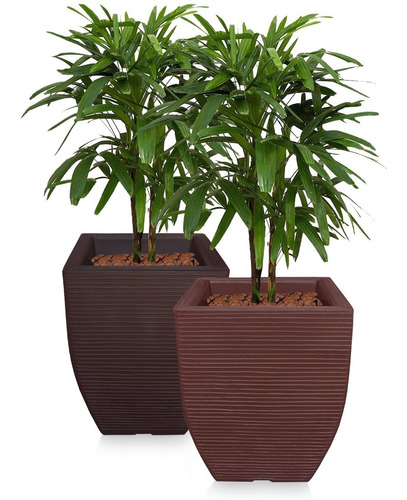 2 Vasos De Planta De Polietileno Decorativo Moderno T 45x35