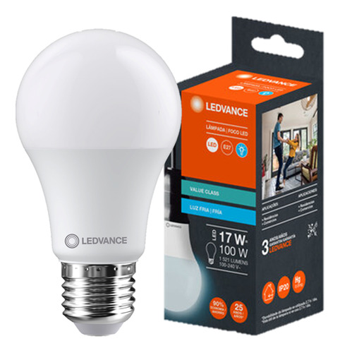 Kit 4 Lampada Led Bulbo 17w Branca Fria 6500k Bivolt E27