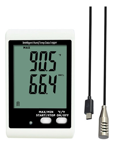 Registrador De Temperatura Y Humedad Con Pantalla, Sonda Ext