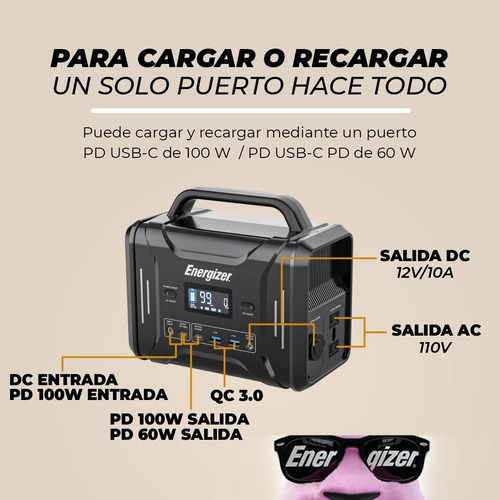 Estacion De Energia Recargable Energizer 320wh. Generador