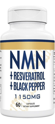 Nmn + Trans-resveratrol 99% Pureza + Pimienta Negra 1100mg