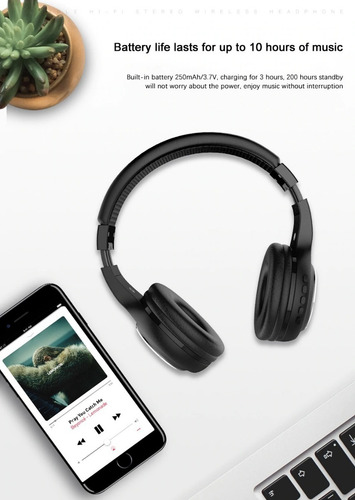 Manos Libres Y Audifono Bt Plegable Ranura Sd Awei A600bl Bl
