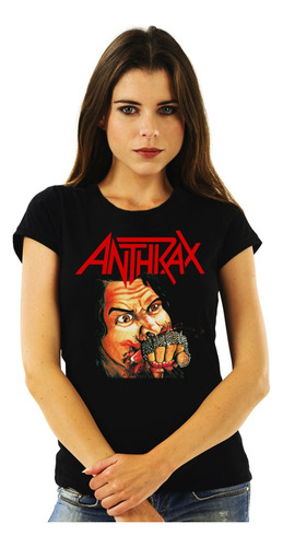 Polera Mujer Anthrax Fistful Of Metal Metal Impresión Direct