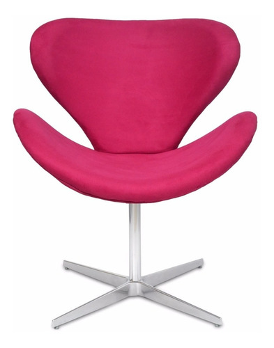 Poltrona Decorativa Swan Rosa Pink Base Giratória Zarco