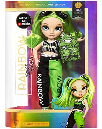 Rainbow High Jr High Jade Hunter - Muñeca De Moda Verde De 9