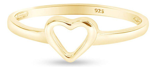 Jewel Zone Anillo De Corazon Abierto De Oro De 14 Quilates S